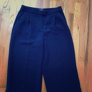 Navy Blue wide leg culotte trousers, size 4